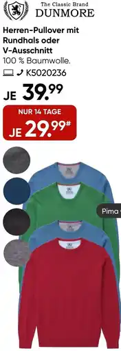 Galeria DUNMORE Herren-Pullover mit Rundhals oder V-Ausschnitt Angebot