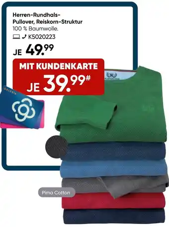 Galeria DUNMORE Herren-Rundhals Pullover, Reiskorn-Struktur Angebot