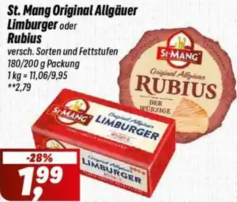 Simmel St. Mang Original Allgäuer Limburger oder Rubius Angebot