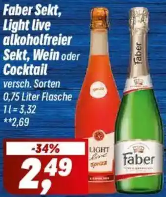 Simmel Faber Sekt, Light live alkoholfreier Sekt, Wein oder Cocktail Angebot