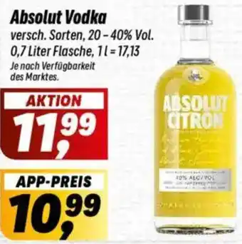 Simmel Absolut Vodka Angebot