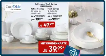 Galeria CREATABLE Kaffee oder Tafel-Service FLEUR ROYAL Angebot