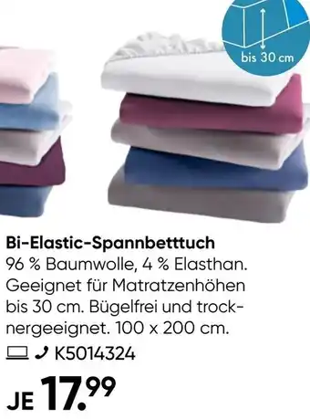 Galeria GALERIA essentials Bi-Elastic-Spannbetttuch Angebot