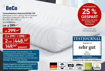 Galeria BeCo Taschenfederkern-Matratze PHYSIO TOP Angebot