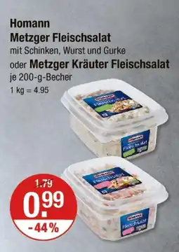 V Markt Homann metzger fleischsalat oder metzger kräuter fleischsalat Angebot