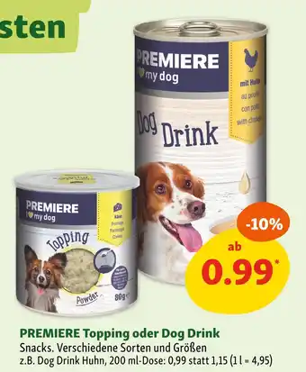 Fressnapf Premiere topping oder dog drink Angebot