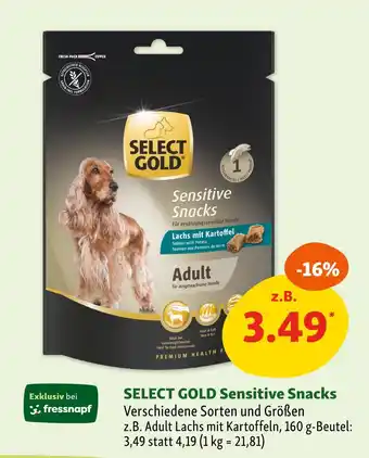 Fressnapf Select gold sensitive snacks Angebot