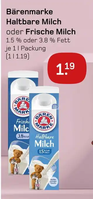 akzenta Bärenmarke haltbare milch oder frische milch Angebot