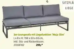 Bauhaus 3er-Loungesofa mit Liegefunktion 'Maja Slim' Angebot