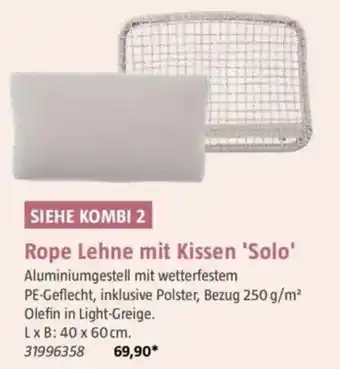 Bauhaus Rope Lehne mit Kissen 'Solo' Angebot