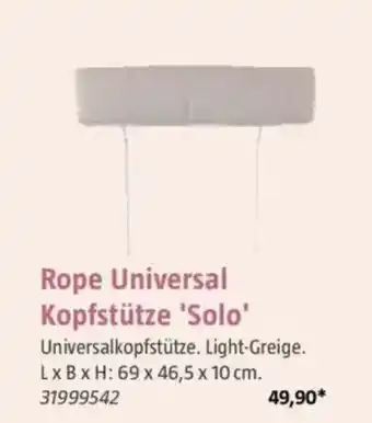 Bauhaus Rope Universal Kopfstütze 'Solo' Angebot