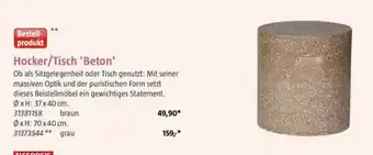 Bauhaus Hocker/Tisch 'Beton' Angebot