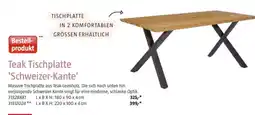 Bauhaus Teak Tischplatte 'Schweizer-Kante' Angebot