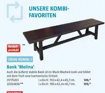 Bauhaus Bank 'Melina' Angebot