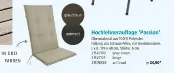 Bauhaus Hochlehnerauflage 'Passion' Angebot