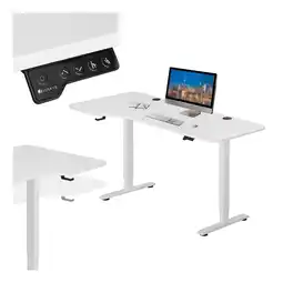 Netto Marken-Discount Juskys Höhenverstellbarer Schreibtisch Office Stand 160x75cm - elektrisch, Memory-Funktion - Weiß Angebot