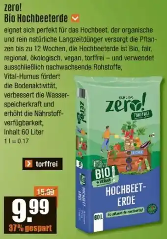 V Baumarkt zero! Bio Hochbeeterde Angebot