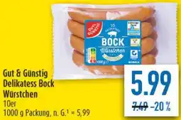 diska Gut & Günstig Delikatess Bock Würstchen Angebot