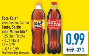 diska Coca-Cola, Fanta, Sprite oder Mezzo Mix Angebot