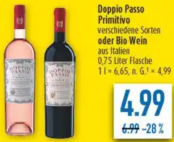 diska Doppio Passo Primitivo oder Bio Wein Angebot