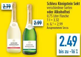 diska Schloss Königstein Sekt oder Alkoholfrei Angebot