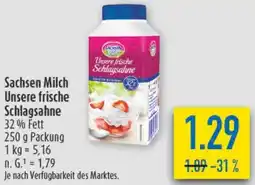 diska Sachsen Milch Unsere frische Schlagsahne Angebot