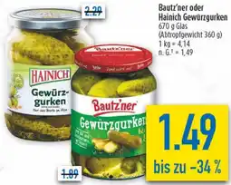 diska Bautz'ner oder Hainich Gewürzgurken Angebot