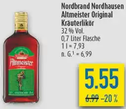 diska Nordbrand Nordhausen Altmeister Original Kräuterlikör Angebot