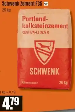 V Baumarkt Schwenk Zement F35 Angebot