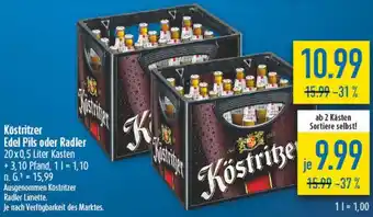 diska Köstritzer Edel Pils oder Radler Angebot