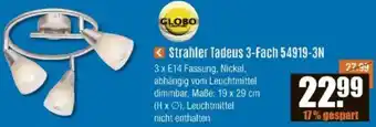 V Baumarkt GLOBO Strahler Tadeus 3-Fach 54919-3N Angebot