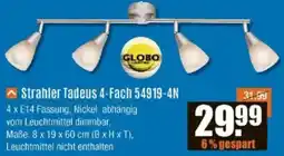 V Baumarkt GLOBO Strahler Tadeus 4-Fach 54919-4N Angebot