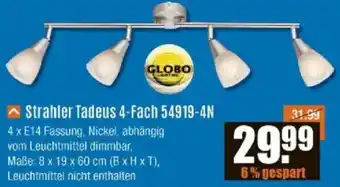 V Baumarkt GLOBO Strahler Tadeus 4-Fach 54919-4N Angebot