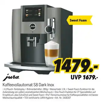 MEDIMAX Jura kaffeevollautomat s8 dark inox Angebot