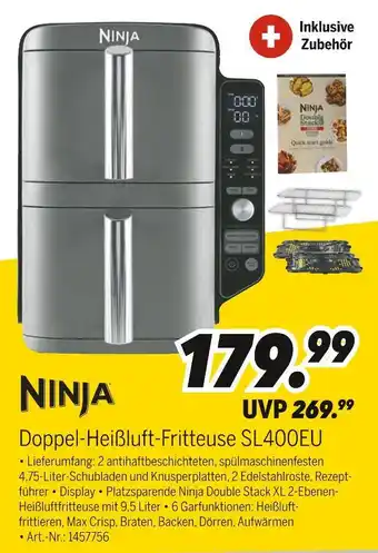 MEDIMAX Ninja doppel-heißluft-fritteuse sl400eu Angebot