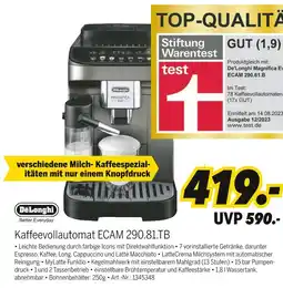 MEDIMAX Delonghi kaffeevollautomat ecam 290.81.tb Angebot