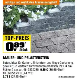 OBI Mauer- und pflasterstein Angebot