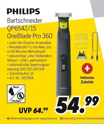 MEDIMAX Philips bartschneider qp6542/15 oneblade pro 360 Angebot