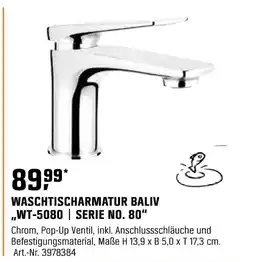 OBI Baliv waschtischarmatur wt-5080 | serie no. 80 Angebot