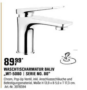 OBI Baliv waschtischarmatur wt-5080 | serie no. 80 Angebot