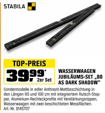 OBI Stabila wasserwaagen jubiläums-set 80 as dark shadow Angebot