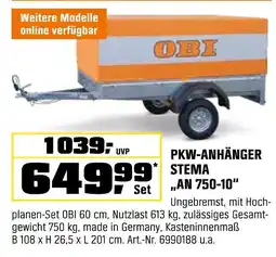 OBI Obi pkw-anhänger stema „an 750-10“ Angebot