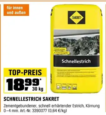 OBI Sakret schnellestrich sakret Angebot