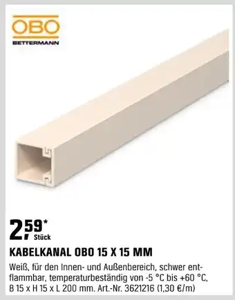 OBI Obo bettermann kabelkanal obo 15 x 15 mm Angebot