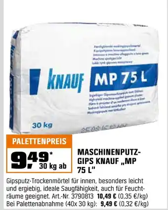 OBI Knauf maschinenputz-gips mp 75 l Angebot