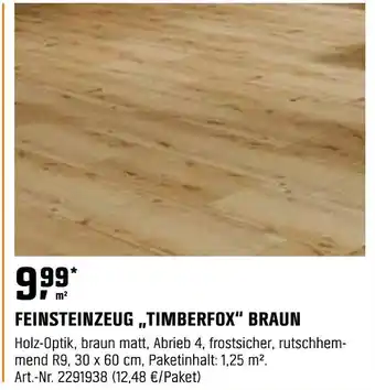 OBI Feinsteinzeug „timberfox“ braun Angebot