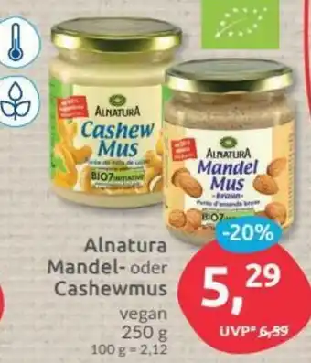 Budni Alnatura Mandel oder Cashewmus 250g Angebot