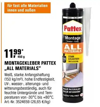 OBI Pattex montagekleber pattex all materials Angebot