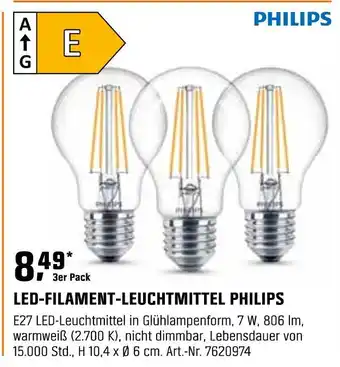 OBI Philips led-filament-leuchtmittel Angebot