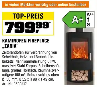 OBI Kaminofen fireplace zaria Angebot